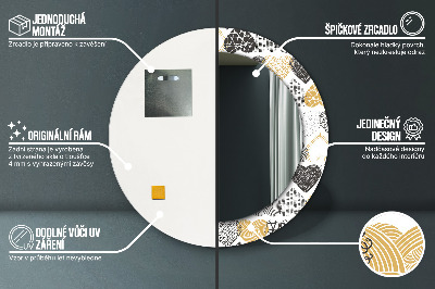 Dekorativ rund spegel Doodle hjärtan