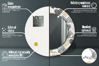 Dekorativ rund spegel Doodle hjärtan