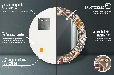 Dekorativ rund spegel Turkiskt mönster