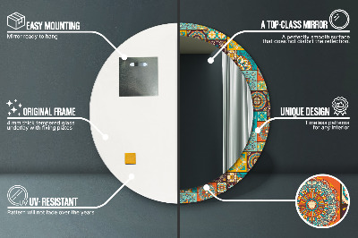 Dekorativ rund spegel Arabiskt mönster