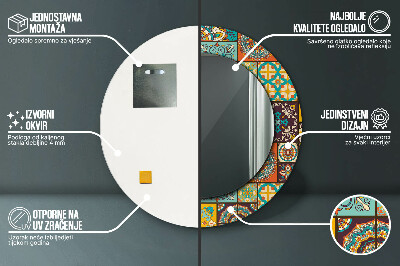 Dekorativ rund spegel Arabiskt mönster