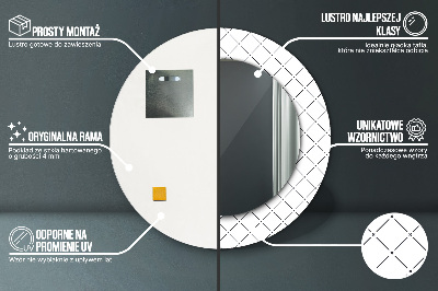 Dekorativ rund spegel Tvärgående linjer