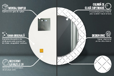 Dekorativ rund spegel Tvärgående linjer