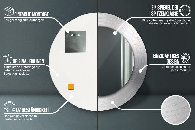 Dekorativ rund spegel Blankt stål