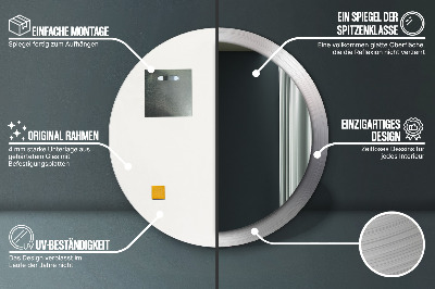 Dekorativ rund spegel Blankt stål
