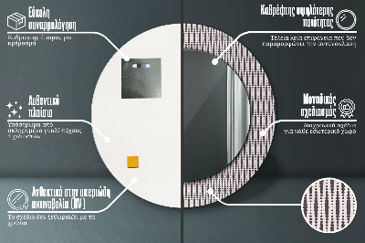 Rund spegel med tryck Geometriskt prickmönster