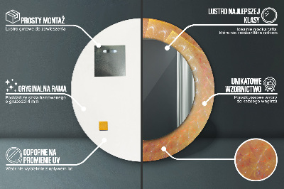 Dekorativ rund spegel med tryck Spiral abstraktion