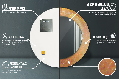 Dekorativ rund spegel med tryck Spiral abstraktion