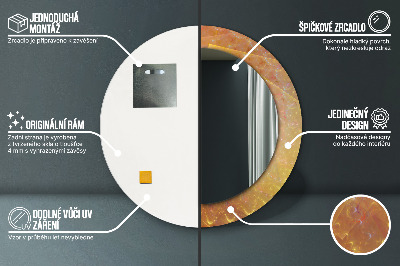 Dekorativ rund spegel med tryck Spiral abstraktion