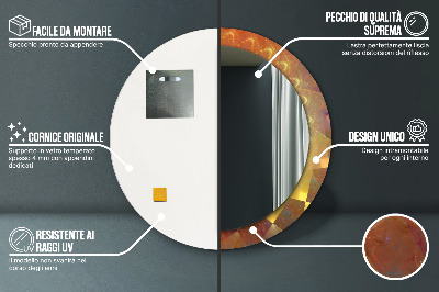 Dekorativ rund spegel med tryck Spiral abstraktion