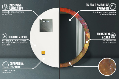 Dekorativ rund spegel med tryck Spiral abstraktion