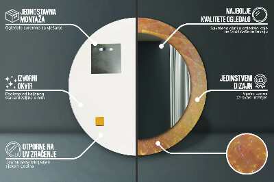 Dekorativ rund spegel med tryck Spiral abstraktion