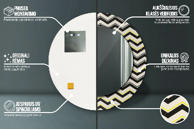 Dekorativ rund spegel Sicksack mönster