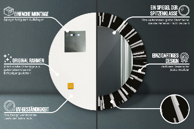 Dekorativ rund spegel Strålande sammansättning