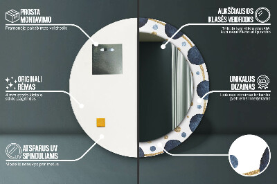 Dekorativ rund spegel Månen mandala