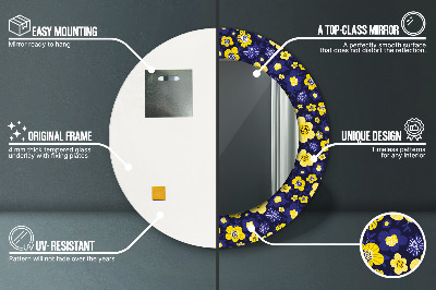 Dekorativ rund spegel Söta små blommor