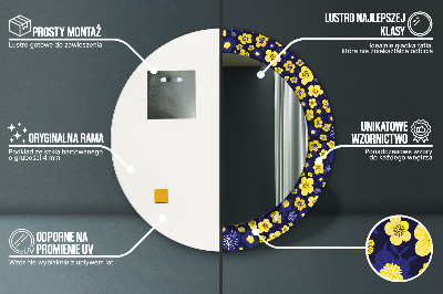 Dekorativ rund spegel Söta små blommor