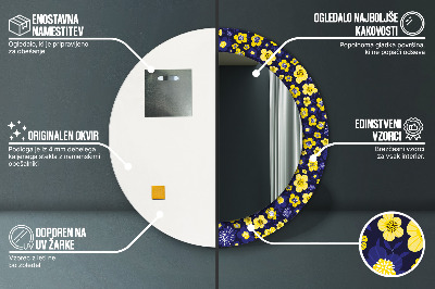 Dekorativ rund spegel Söta små blommor