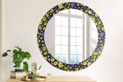 Dekorativ rund spegel Söta små blommor
