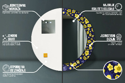 Dekorativ rund spegel Söta små blommor