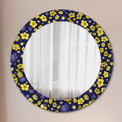 Dekorativ rund spegel Söta små blommor