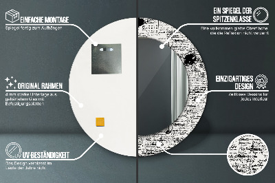 Dekorativ rund spegel Doodle mönster