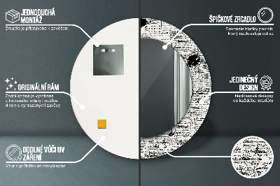 Dekorativ rund spegel Doodle mönster
