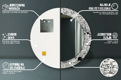 Dekorativ rund spegel Doodle mönster