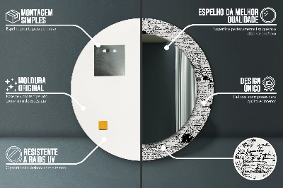 Dekorativ rund spegel Doodle mönster
