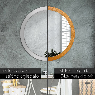 Dekorativ rund spegel Metallyta