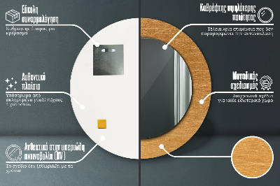 Dekorativ rund spegel Metallyta