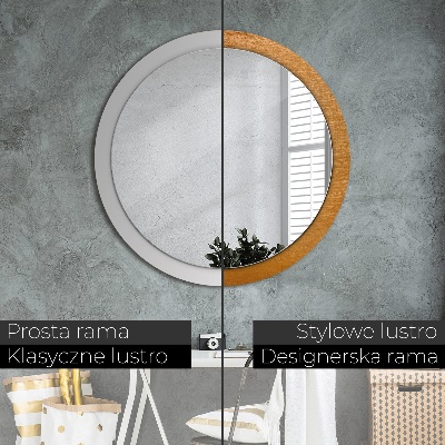 Dekorativ rund spegel Metallyta