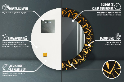 Dekorativ rund spegel Gyllene mandala