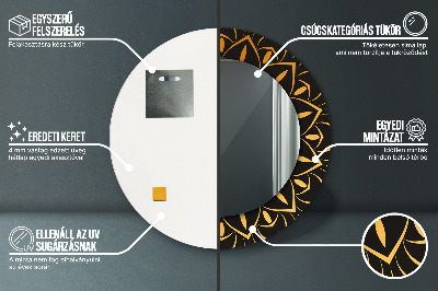 Dekorativ rund spegel Gyllene mandala