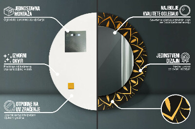 Dekorativ rund spegel Gyllene mandala
