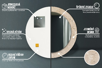 Dekorativ rund spegel Natursten