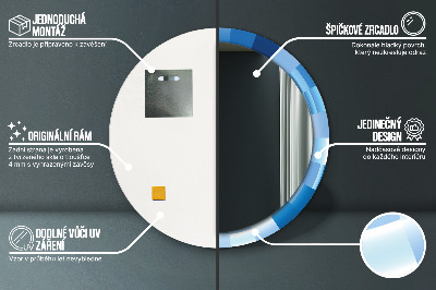 Dekorativ rund spegel Abstrakt blå