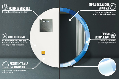 Dekorativ rund spegel Abstrakt blå