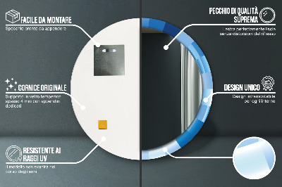 Dekorativ rund spegel Abstrakt blå
