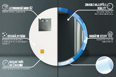 Dekorativ rund spegel Abstrakt blå