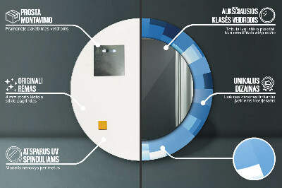 Dekorativ rund spegel Abstrakt blå