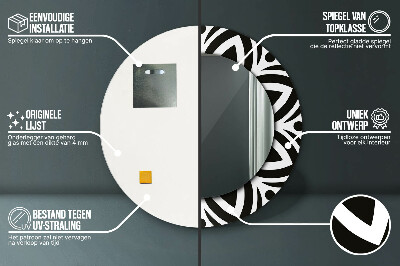 Dekorativ rund spegel Svart geometrisk prydnad