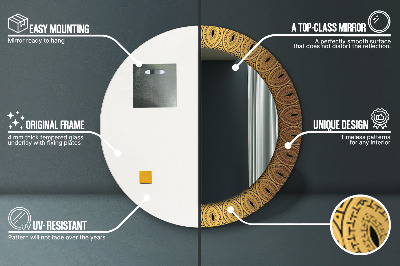 Dekorativ rund spegel Grekisk prydnad