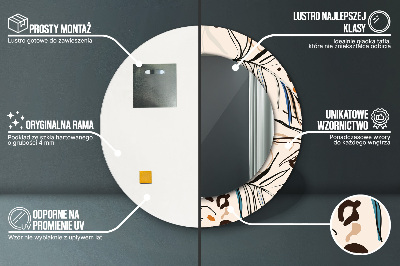 Dekorativ rund spegel Djungelmönster blommor