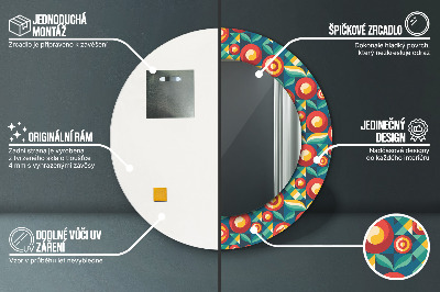 Dekorativ rund spegel Geometriska frukter och blad