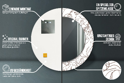 Dekorativ rund spegel Konstlinjer
