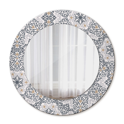 Dekorativ rund spegel Geometriska ornament