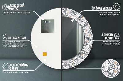 Dekorativ rund spegel Geometriska ornament