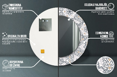Dekorativ rund spegel Geometriska ornament