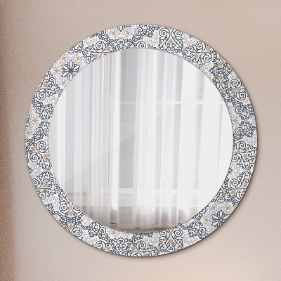 Dekorativ rund spegel Geometriska ornament